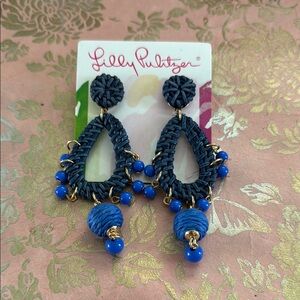 NWT Lilly Pulitzer Blue Statement Earrings
